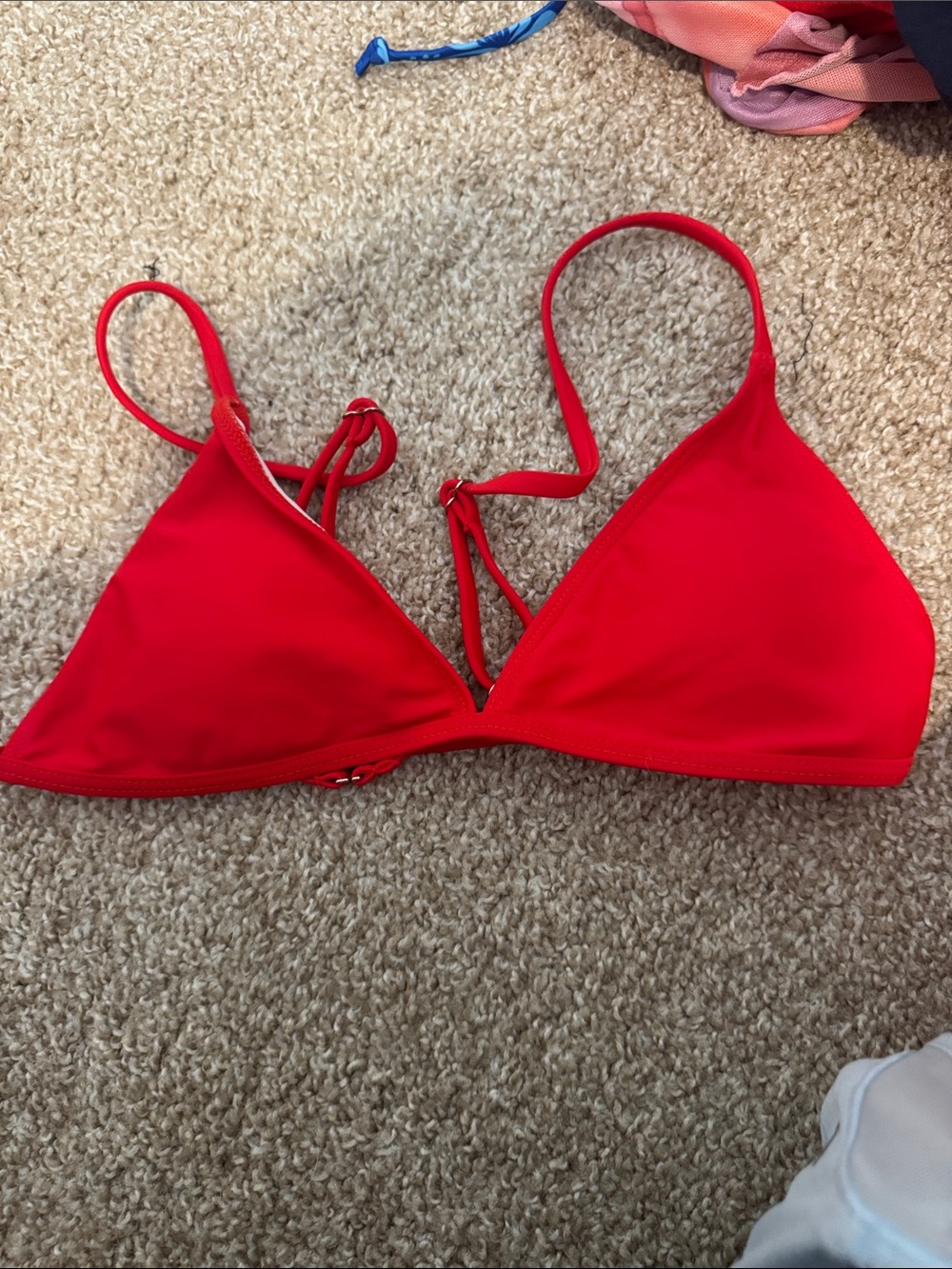 Red Triangle Bikini Top